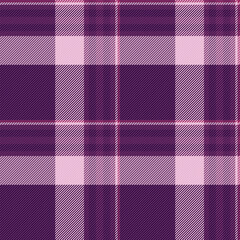 Grunge background seamless fabric, business tartan textile check. Tone pattern plaid vector texture in dark and purple colors.