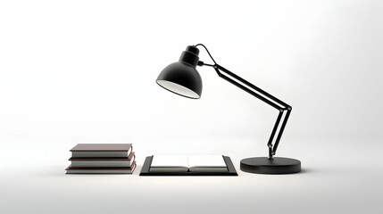 Professional desk lamp and notebook