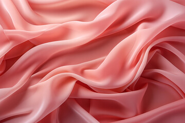 Pink silk fabric background, clothing material beautiful folds 