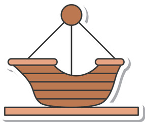 ステッカーのテーマパーク関連単品イラストアイコンセット　バイキング