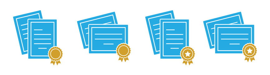 Certificate icon. Achievement icon. Award icon. diploma icon, vector illustration - obrazy, fototapety, plakaty
