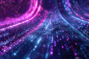 Foto op Canvas data sorting process The big data stream of the future blue particle and beautiful purple futuristic background © Eve Creative