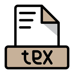 Tex file icon colorful style design. document format text file icons, Extension, type data, vector illustration.