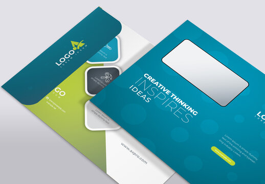 Blue And Green Clean Business B5 Envelop
