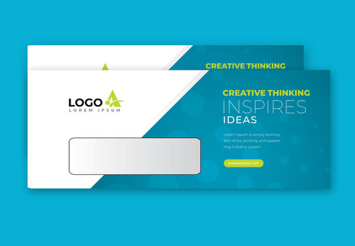Creative Clean DL Envelope Commercial With Blue Accent