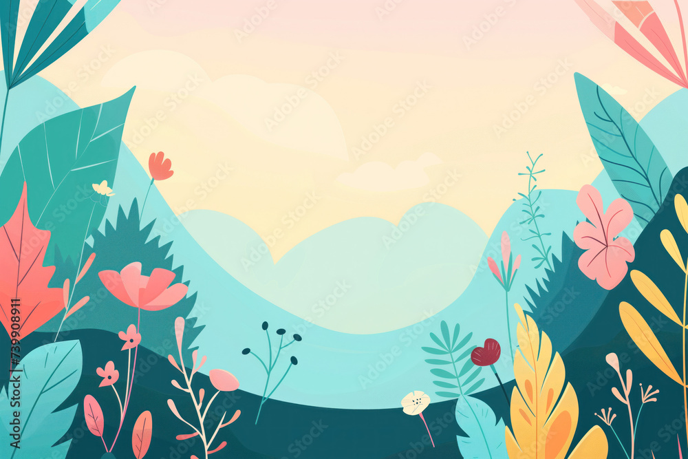 Poster A slide background for showcasing spring. Background image. Created with Generative AI technology