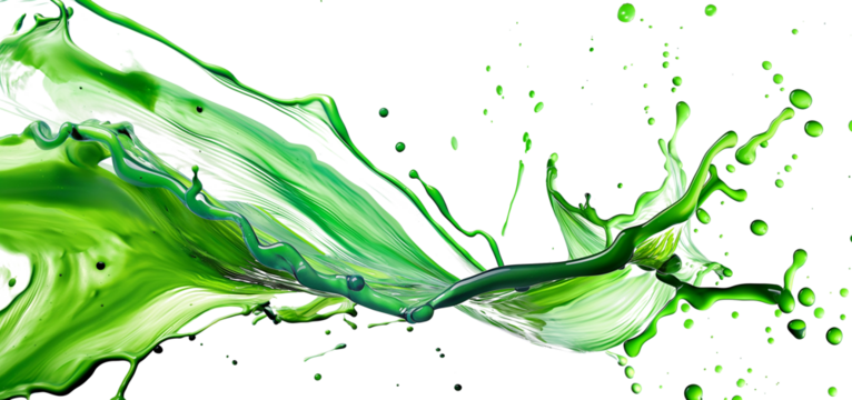 Verdant Vortex: A Dance of Green Fluid in the Air