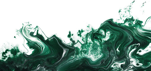 Verdant Vortex: A Dance of Green Fluid in the Air