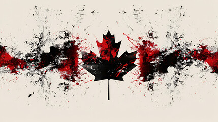 Abstract Art Maple Leaf Canadian National Symbol