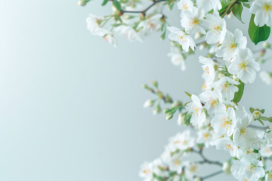 A slide background for showcasing spring. Background image. Created with Generative AI technology