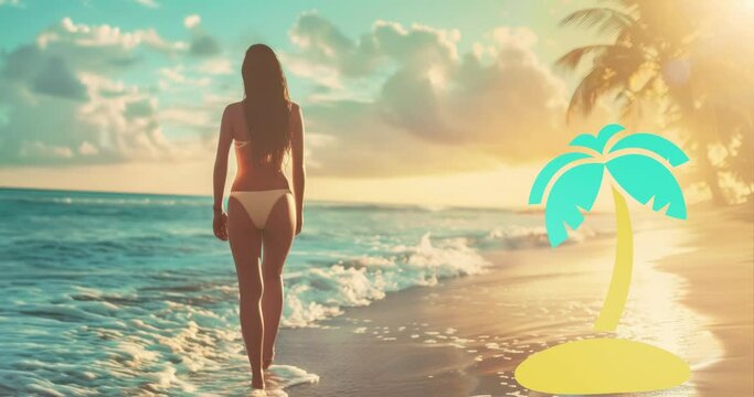 Femme sur une plage en été