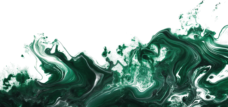 Verdant Vortex: A Dance of Green Fluid in the Air