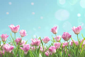 Fototapeta premium A slide background for showcasing spring. Background image. Created with Generative AI technology
