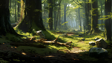 The Serene and Captivating Beauty of Raw, Dense Forest during the Transition of Seasons