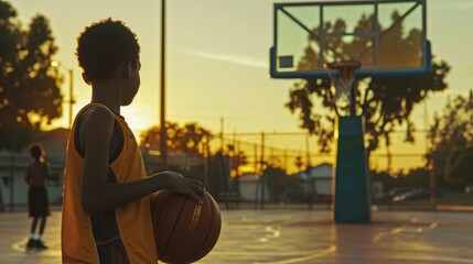 Detail the child's resilience in bouncing back from setbacks or losses on the basketball court.