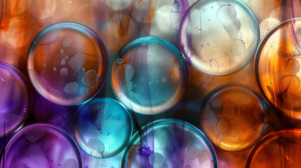 Abstract background with colorful glass bubbles. - obrazy, fototapety, plakaty