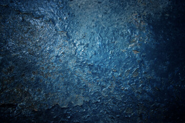 Abstract background of blue metallic surface texture