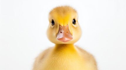 Portrait of a cute little duckling, close-up.