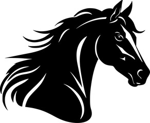 Fototapeta premium Horse - Black and White Isolated Icon - Vector illustration