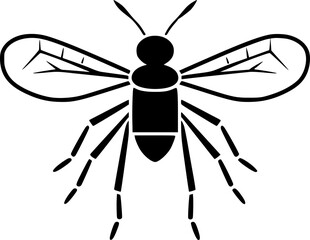 Mosquito | Black and White Vector illustration