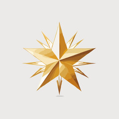 golden star isolated on white 