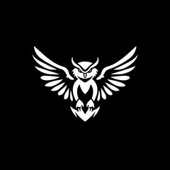Obraz premium Owl - Black and White Isolated Icon - Vector illustration