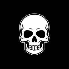 Fototapeta premium Skull - Black and White Isolated Icon - Vector illustration