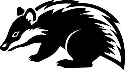 Badger | Black and White Vector illustration