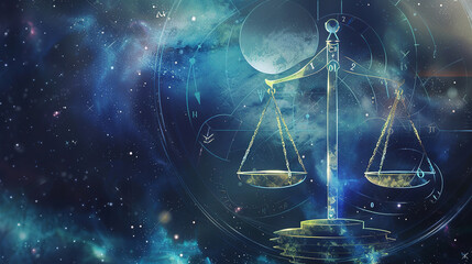 Zodiac Libra concept, with empty copy space