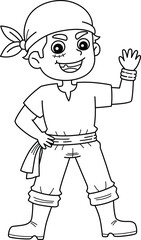 Pirate Crew Isolated Coloring Page for Kids