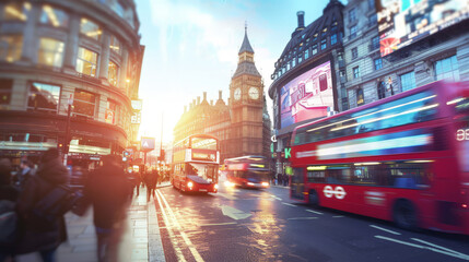 Fototapeta na wymiar london, city, england, britain, bus, urban, travel