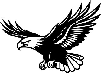 Obraz premium Eagle | Black and White Vector illustration