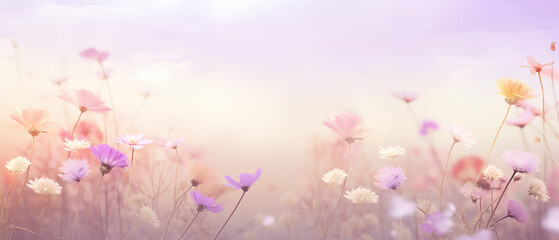 Obraz na płótnie Canvas Dreamy Wildflowers at Sunrise