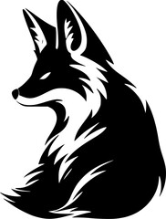 Fox | Black and White Vector illustration