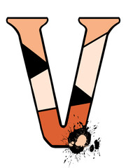 English alphabet capital letters with abstract pattern