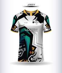 Sports jersey and t-shirt template sports jersey design vector. Sports design for football, racing, gaming jersey. Vector.