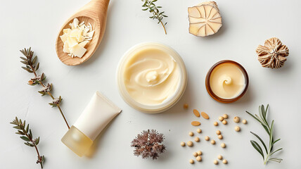 Nourishing body lotion infused with shea butter and vitamins on transparent background.PNG format. 