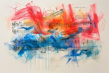 Abstract music background with notes