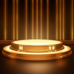 Abstract golden empty stage for presentation and awards background
