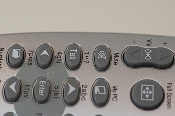 Close up of keypad for a remote control for a PC
