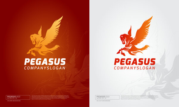 Pegasus Vector Logo Template. This logo design for all creative business, consulting. Excellent logo, simple and unique concept.
