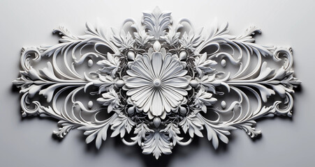 3d wallpaper stretch decoration model of an isolated flower with white decorative frame
