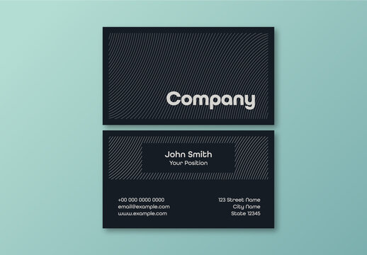 Elegant Business Card Template with Wavy Stripes