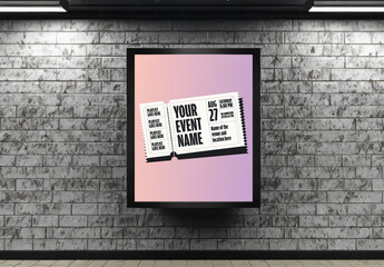 Retro Ticket Stub Event Poster Template