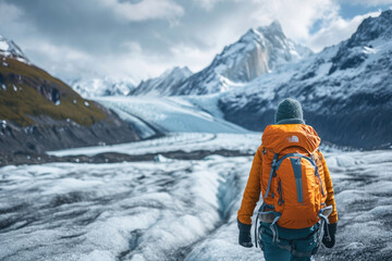 Imagen de aventureros explorando glaciares de manera sostenible, promoviendo el turismo de aventura responsable 