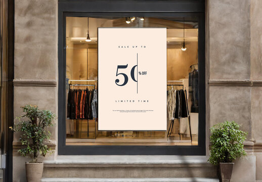 Sale Poster with Vertically Slashed Price