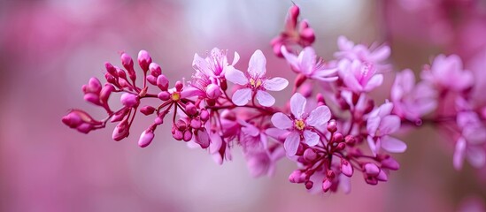 A detailed view of a bountiful cluster of pink flowers, showcasing their vibrant colors and delicate petals.