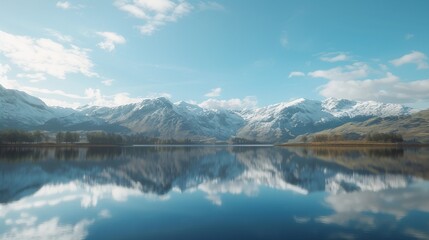 Reflection of a mountain range in a calm lake, symbolizing the purity and importance of freshwater sources