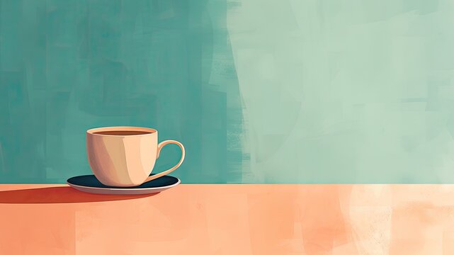 コーヒーカップの素朴な絵画_3