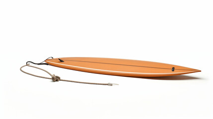 Surfboard and leash on sandy beach
